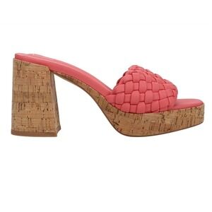 Shu Shop Gladys Coral Braided Platform Block Heel Sandals Cork Size 6.5 New